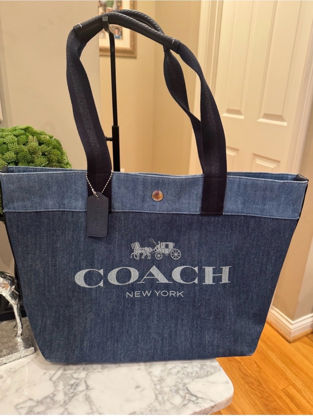 Coach Blue Denim Tote/Shoulder Bag